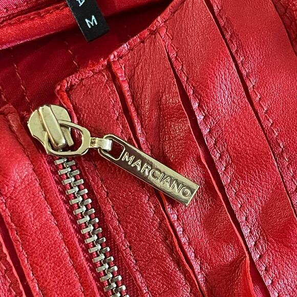 MARCIANO Lamb Leather Women's Cropped Jacket Size Medium - Picture 5 of 11